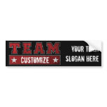 Customisable Team Name and Slogan bumper stickers