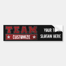 Customisable Team Name and Slogan Bumper Sticker