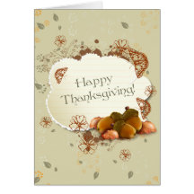 Customisable Thanksgiving Card with Acorns
