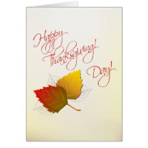 Customisable Thanksgiving Card with Autumn Leaves