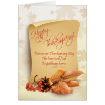 Customisable Thanksgiving Card with Fall Foliage