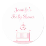 Customisable trendy chic pink baby shower stickers