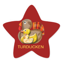 Customisable Turducken Design Star Stickers