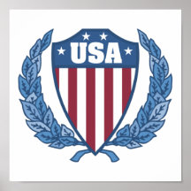 Customisable USA Emblem Posters and Prints