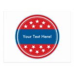 Customisable USA Flag Seal - Red Postcard