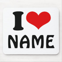 Customisable Valentines Day I love Heart Custom Mousemat