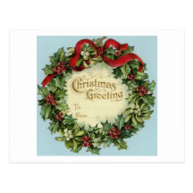 Customisable Vintage Christmas Greeting Post Card