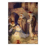 Customisable Vintage Nativity Greeting Card