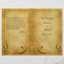 Customisable Vintage Wedding Program Flyer
