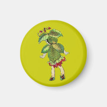 Customisable Vintage Xmas Pixie Refrigerator Magnet