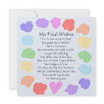 Customisable Wake / Memorial -- Rainbow Poem invitations