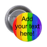 Customisable Watercolor Rainbow Pinback Button