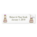 Customisable Wedding Cake Bumper Sticker bumper stickers