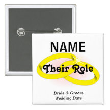 Customisable Wedding Party  Button