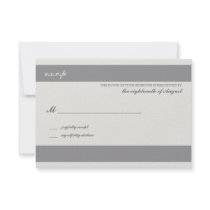 Customisable Wedding Response Card Charcoal Stripe