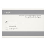 Customisable Wedding Response Card Charcoal Stripe Announcements