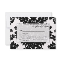 Customisable Wedding RSVP Card Damask