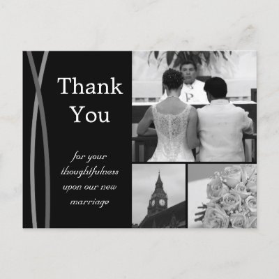 Customisable Wedding Thank You Card Photo Pictures Post Cards by patricklori