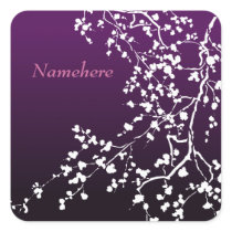 Customisable: White blossom Square Sticker