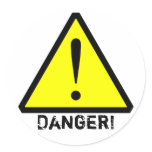 Customisable Yellow& Black Warning Symbol Sticker