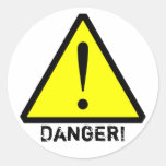 Customisable Yellow& Black Warning Symbol Sticker