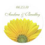 Customisable Yellow Gerbera Daisy Monogram Sticker