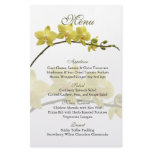 Customisable Yellow Orchids Wedding Menu Card flyers