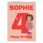 Customise age and name girl's birthday card