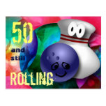 Customise Age bowling Birthday Post Card