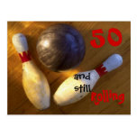 Customise Age Bowling Birthday Post Card