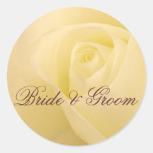 Customise Bride & Groom wedding seal Round Stickers