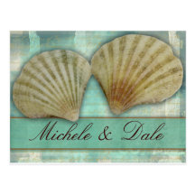 Customise your own seashell design postcards