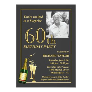 Customised 60th Birthday Party Invitations