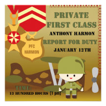 Customised Army Birthday Invitations