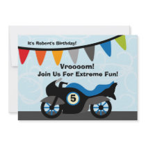 Customised Biker Motorcycle Birthday Invitations
