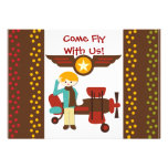 Customised Blonde Boy Pilot Birthday Invitations
