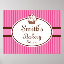 Customised Cupcake Bakery Sign Art  Print