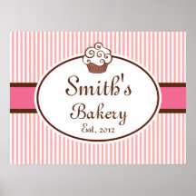 Customised Cupcake Bakery Sign Art  Print