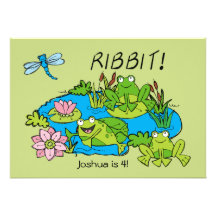 Customised Frog Pond Birthday Invitation