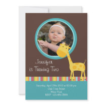Customised*Giraffe Invitation Card