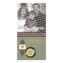 Customised Happy Holidays Ornament Design :: 07 Personalised Photo Card