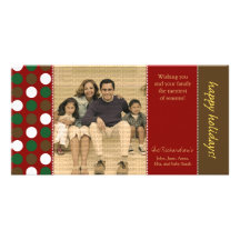 Customised Happy Holidays Polka Dots :: 01 Custom Photo Card