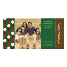 Customised Happy Holidays Polka Dots :: 02 Photo Card