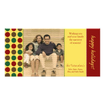 Customised Happy Holidays Polka Dots :: 03 Photo Card