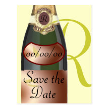 Customised Monogram Save the Date Post Cards