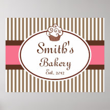 Customised Old Fashioned Bakery Sign Art  Print