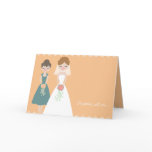 Customised Orange-Teal Be My Bridesmaid Cards