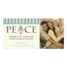 Customised Peace Happy Holidays Design :: 04 Personalized Photo Card