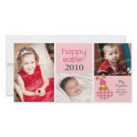 Customised Sweet Happy Easter 3-Photo Card: pink photo cards