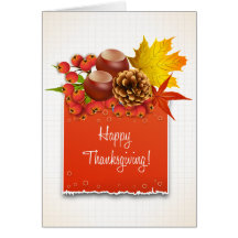 Customised Thanksgiving Card with Fall Foliage